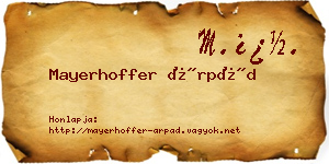 Mayerhoffer Árpád névjegykártya