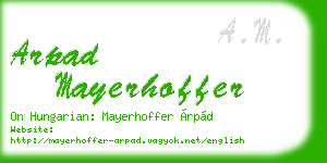 arpad mayerhoffer business card
